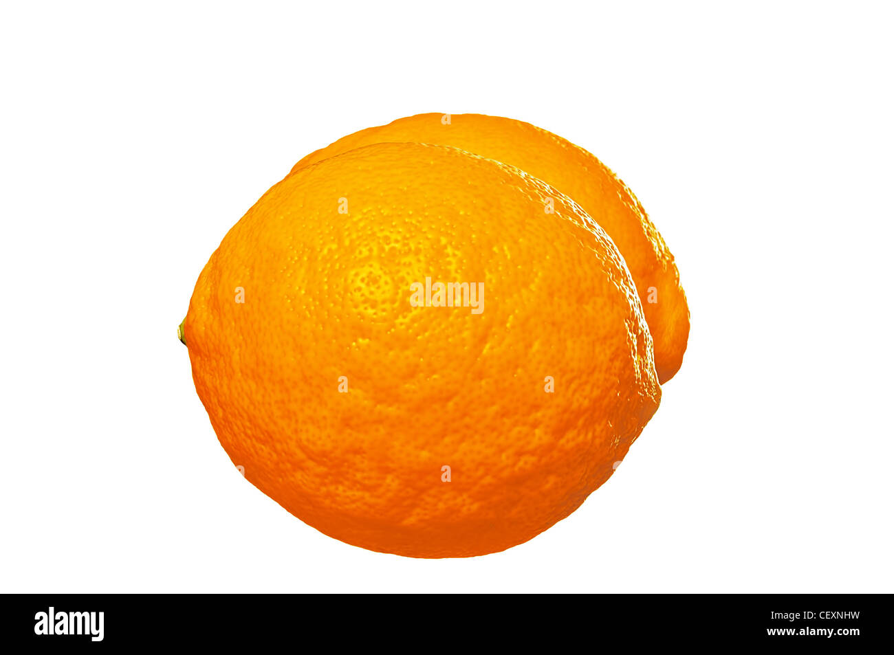 two oranges isolated on the white background Stock Photo