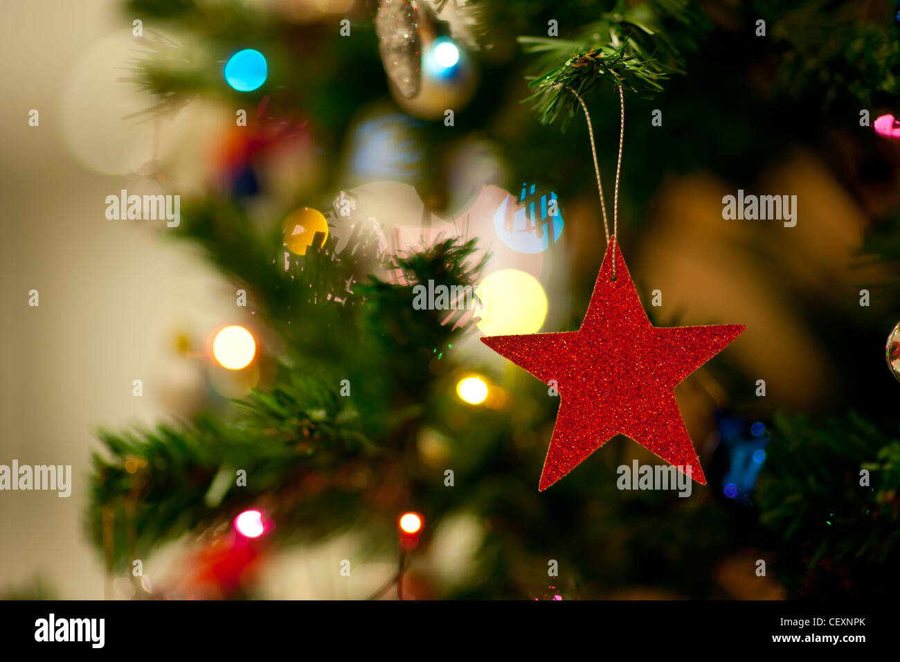 Blurred of christmas light, Can be used as background Stock Photo