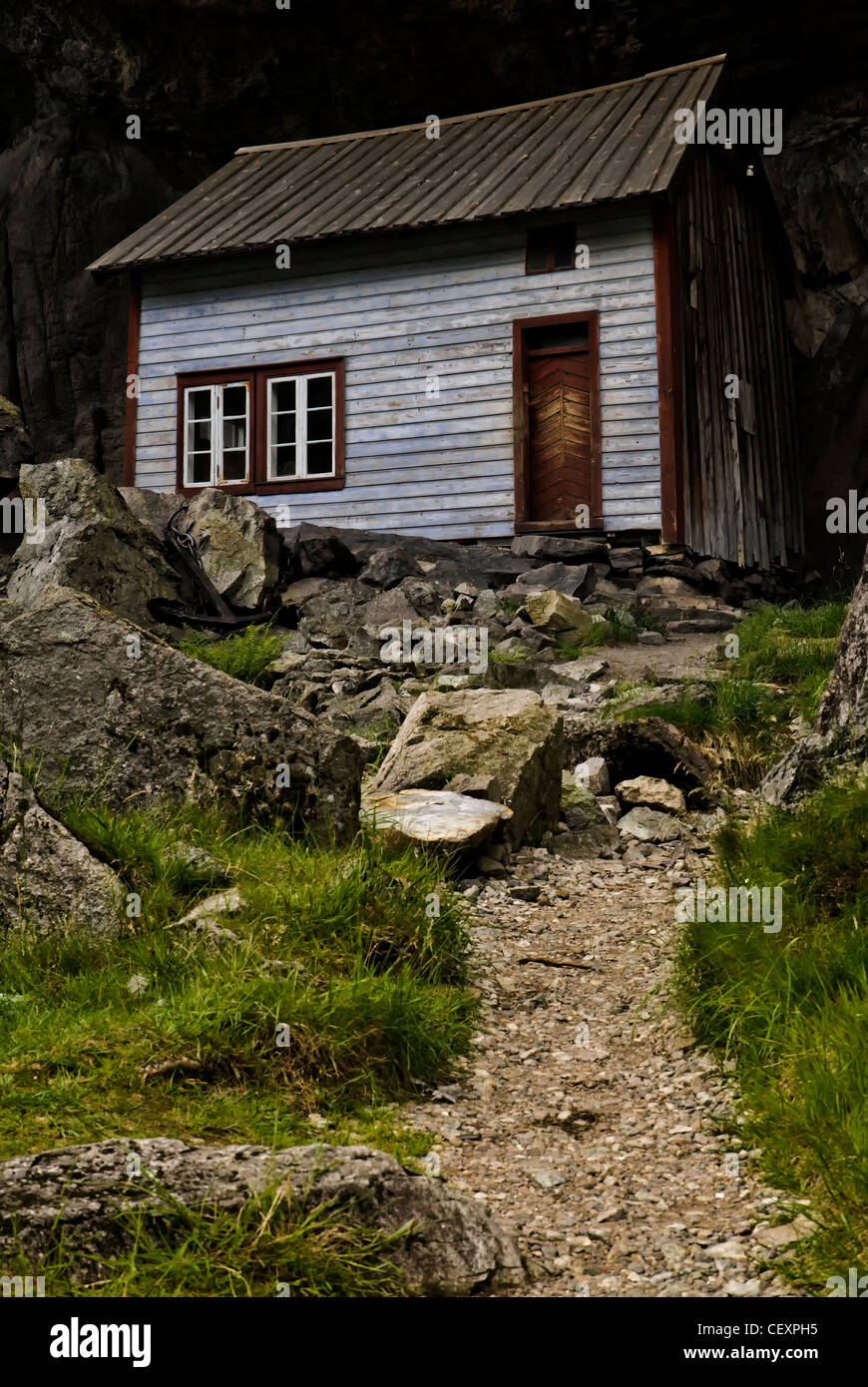 On of the old houses at Helleren, Norway. Stock Photo