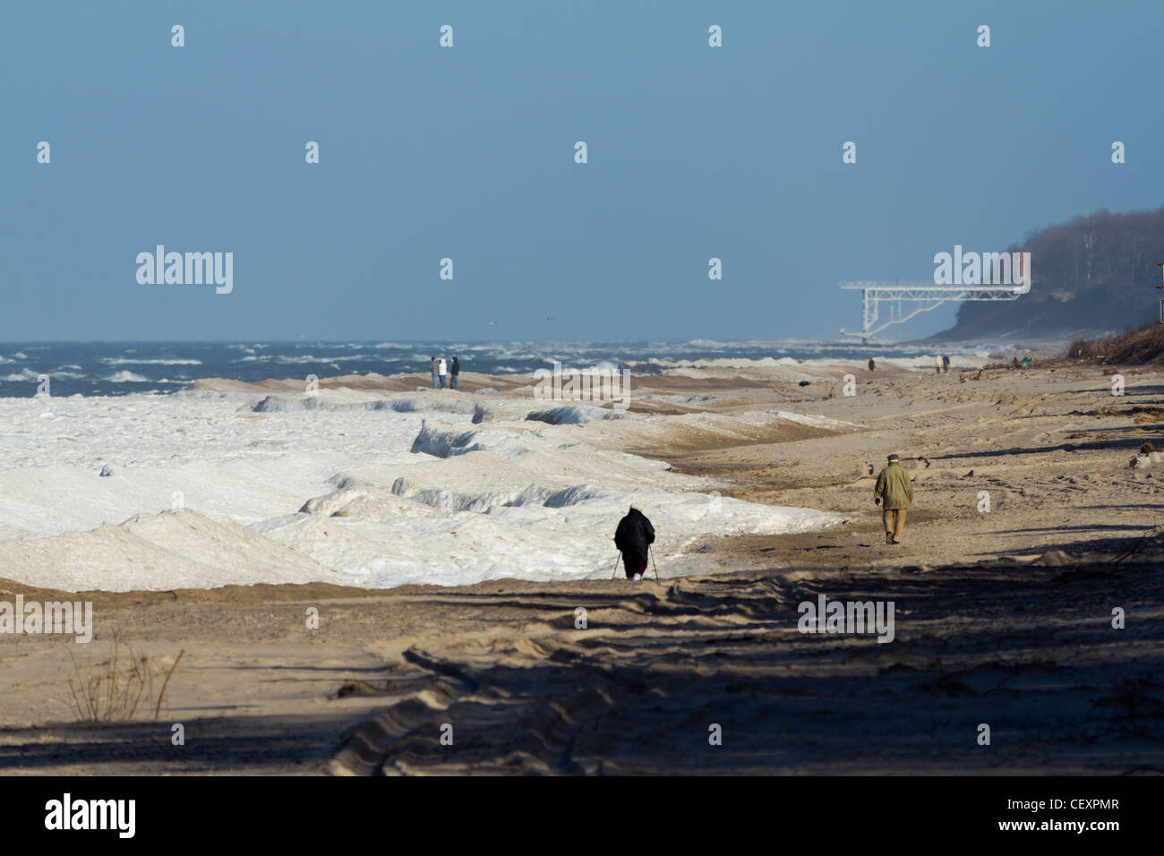 Freezing sea shore Stock Photo