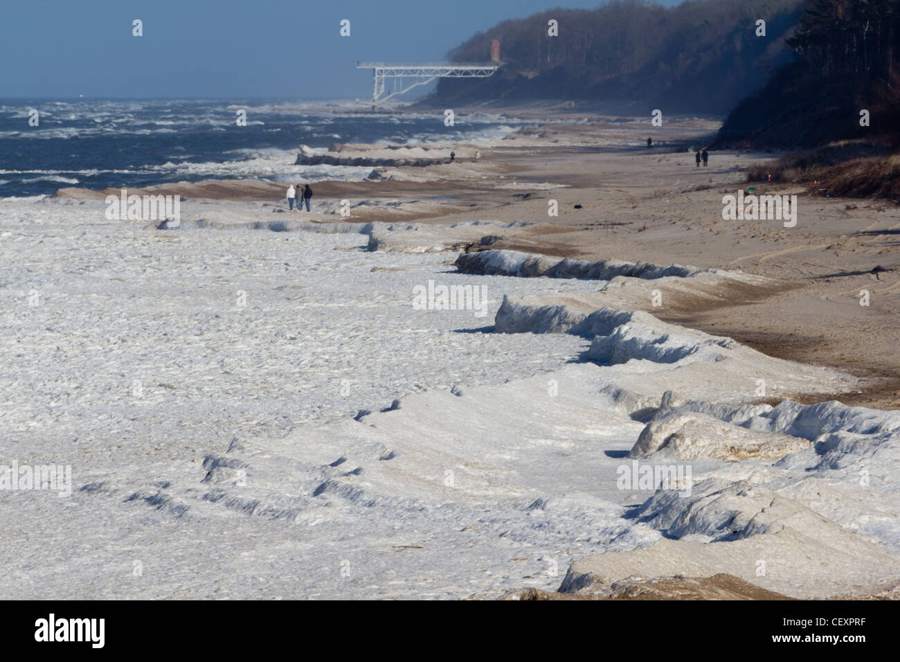 Freezing sea shore Stock Photo