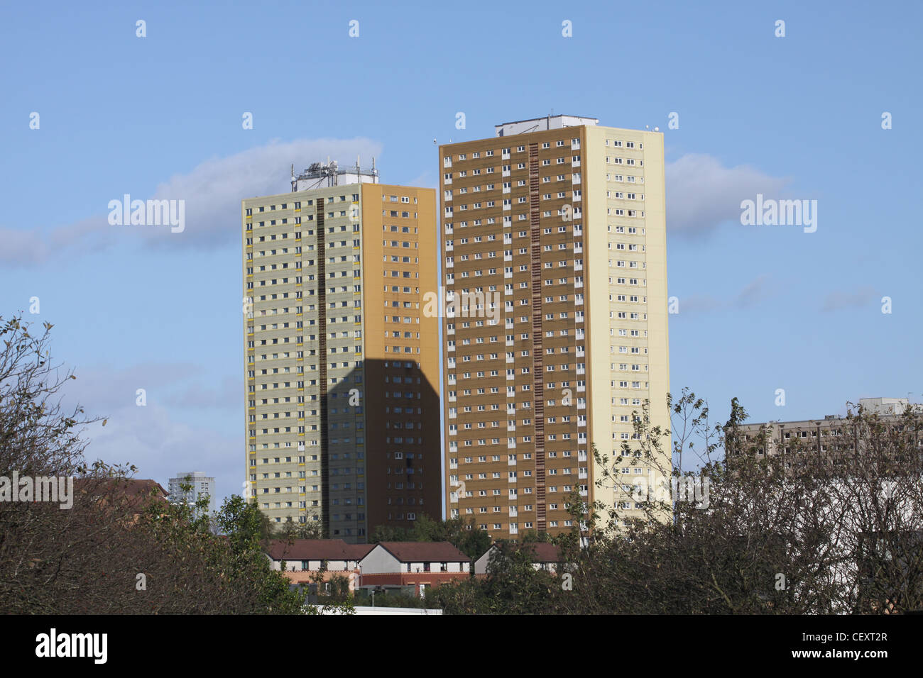 Residential tower blocks Glasgow Scotland October 2011 Stock Photo - Alamy