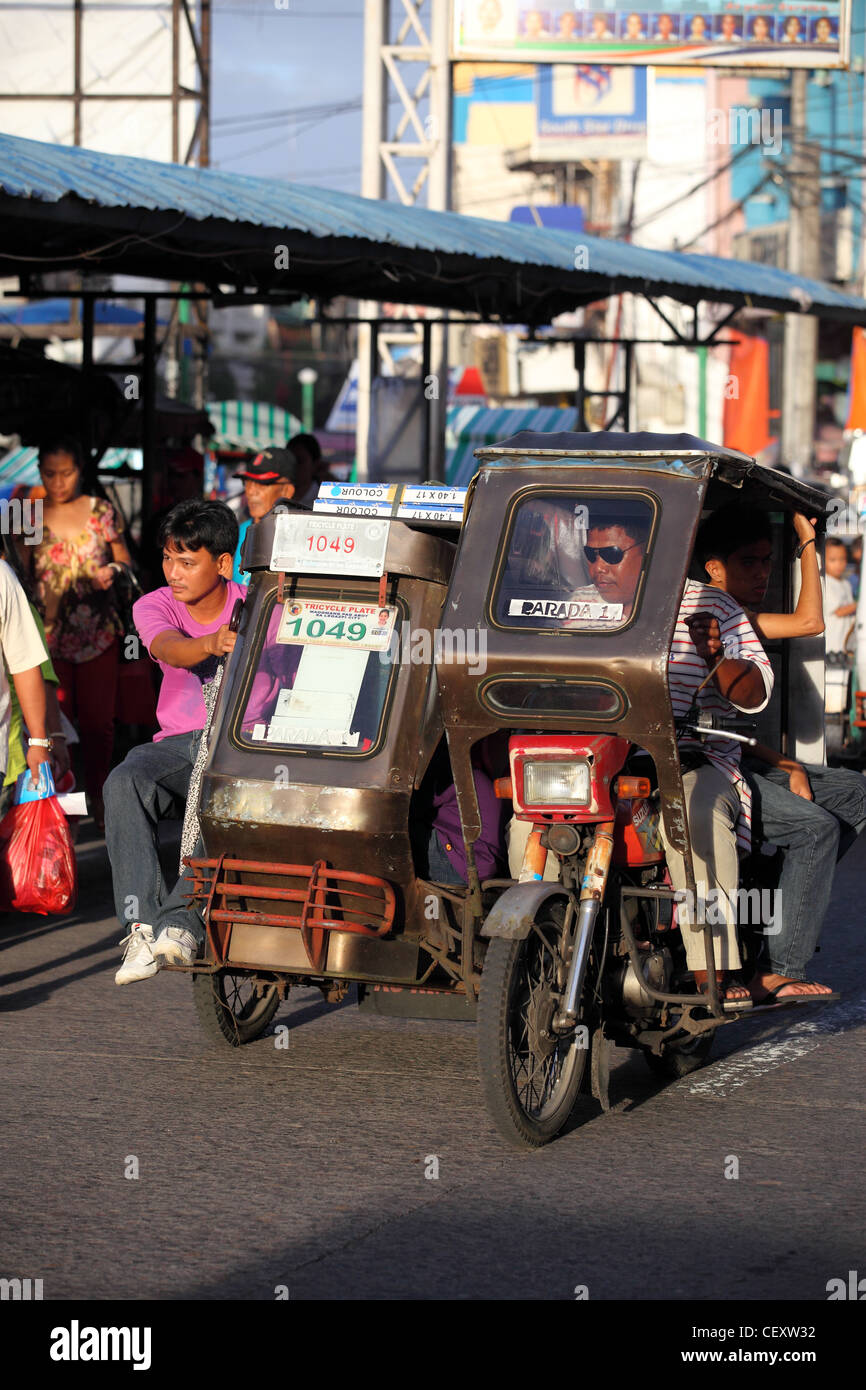 Motor taxi tuk tuk in Legazpi (Legaspi) city center. Legaspi, Luzon, Albay, Bicol, Philippines, Southeast Asia, Asia Stock Photo