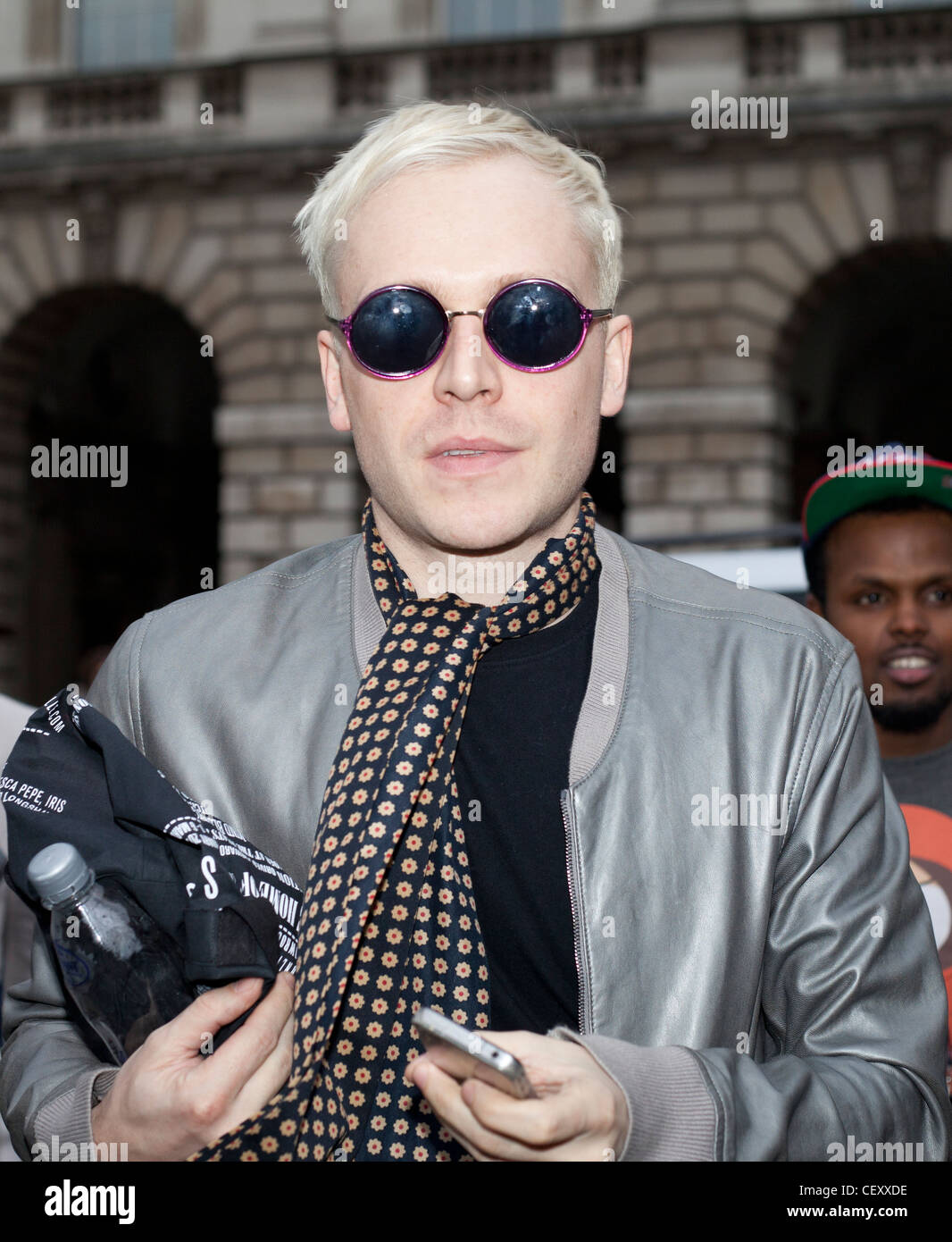 Mr. Hudson arrives at London Fashion Week for the Oliver Spencer show on 22/2/12 at Somerset House. Stock Photo