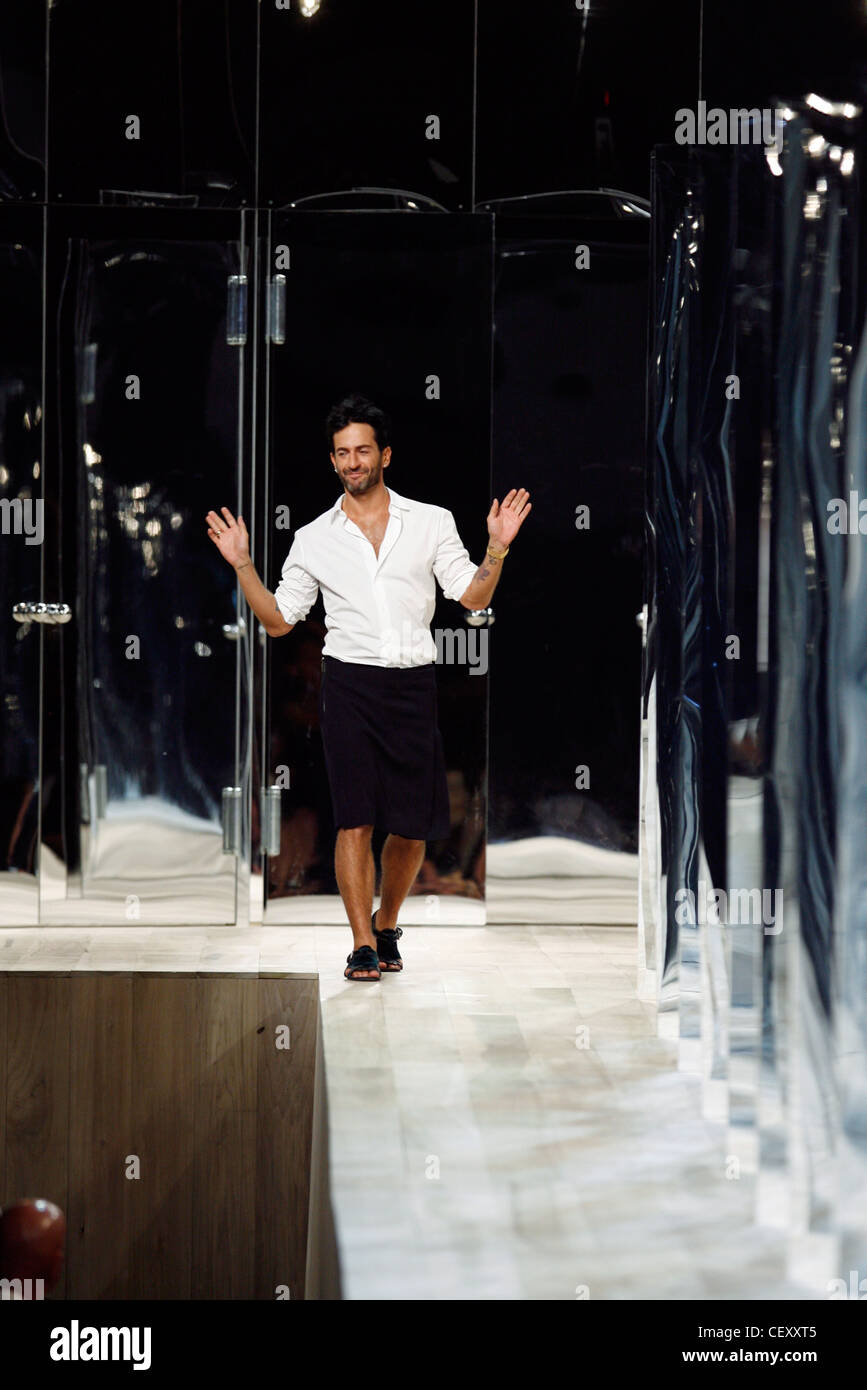 Fashion designer Marc Jacobs after his catwalk show Stock Photo