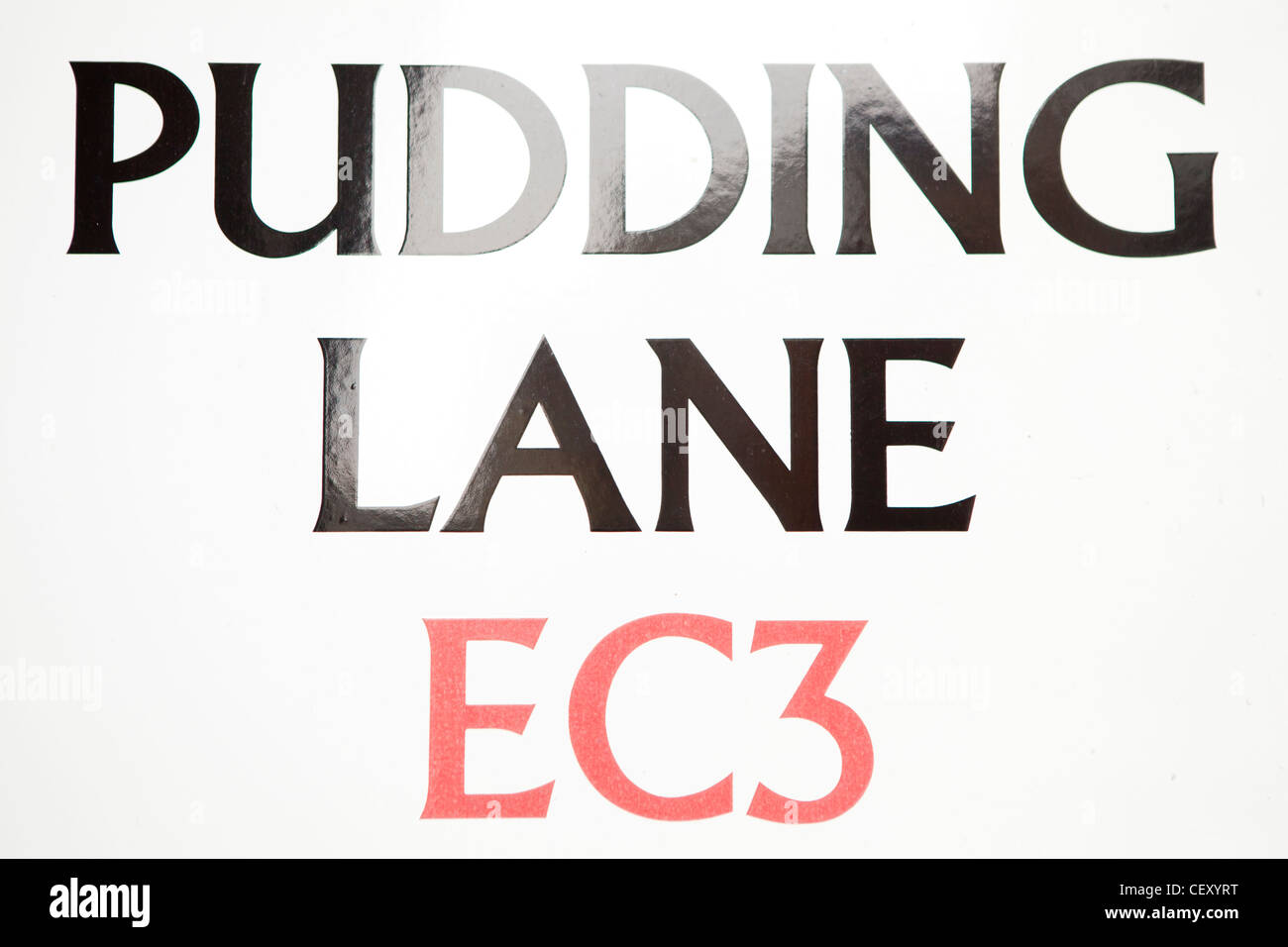 A traditional city of London street sign for the famous Pudding Lane Stock Photo Alamy