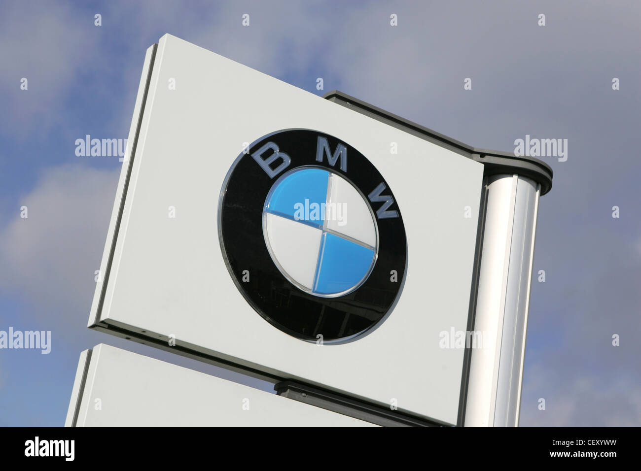 bmw logo at dealership in cheltenham uk Stock Photo