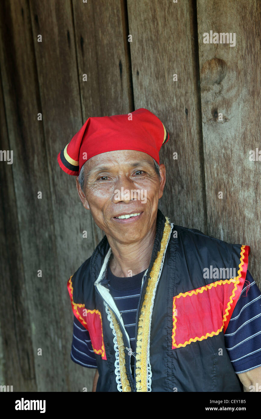 Bidayuh elder at Sarawak Cultural Village. Kota Kinabalu, Sarawak, Borneo, Malaysia, Southeast
