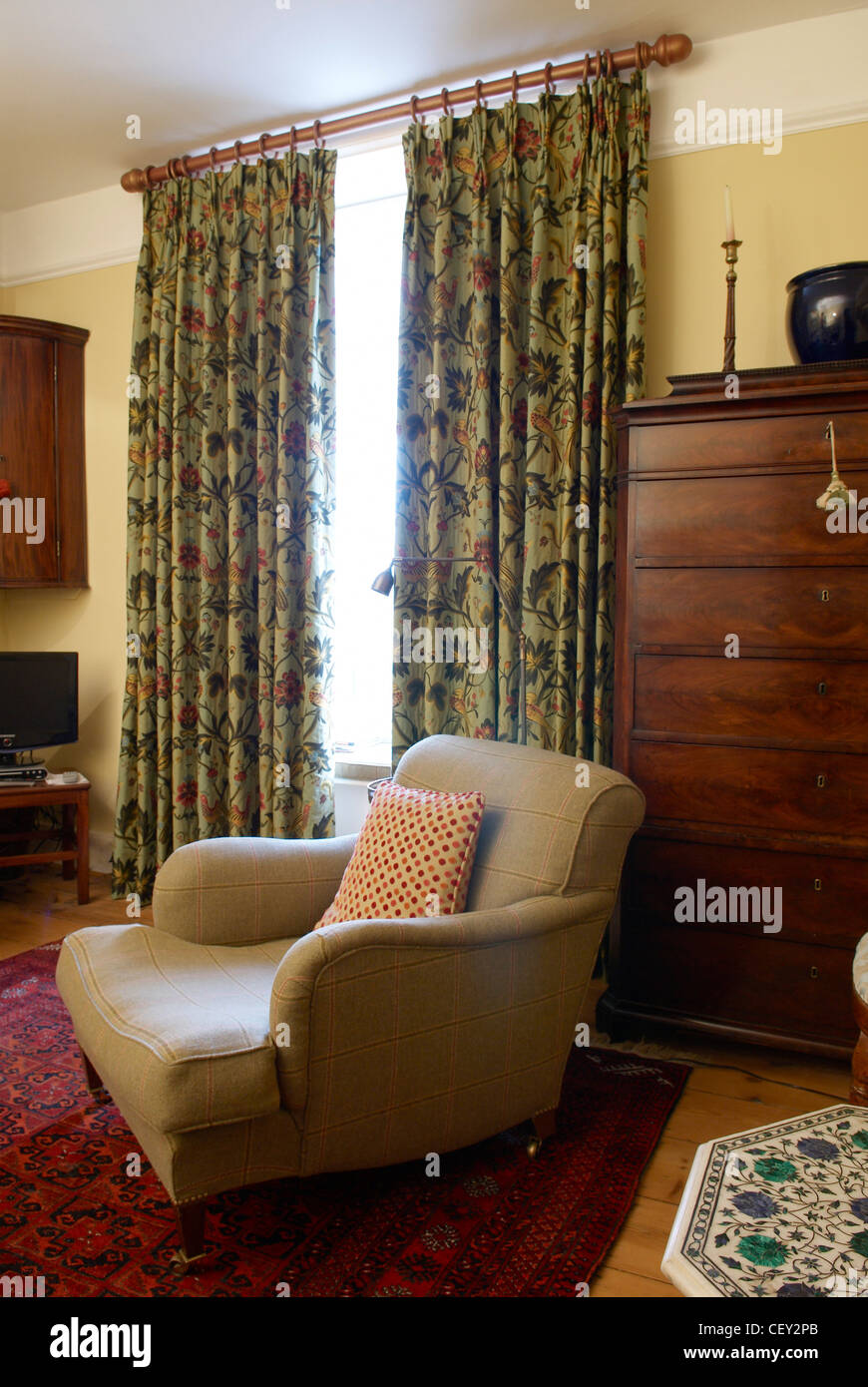 Patterned curtains Stock Photo