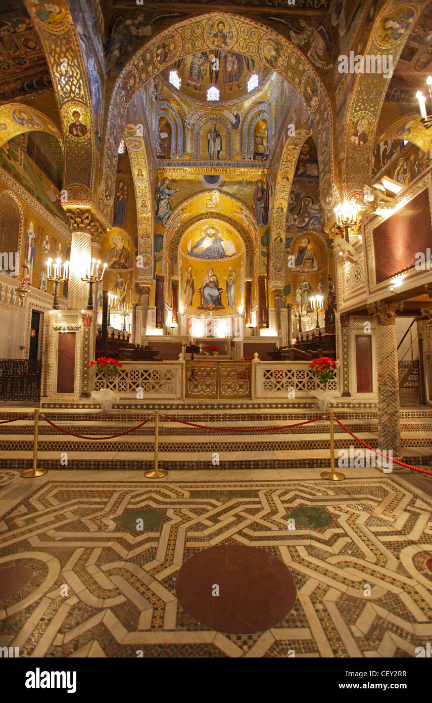 Byzantine mosaics in the Palatine Chapel in the Norman Kings Palace, Palermo, Sicily, Italy Stock Photo