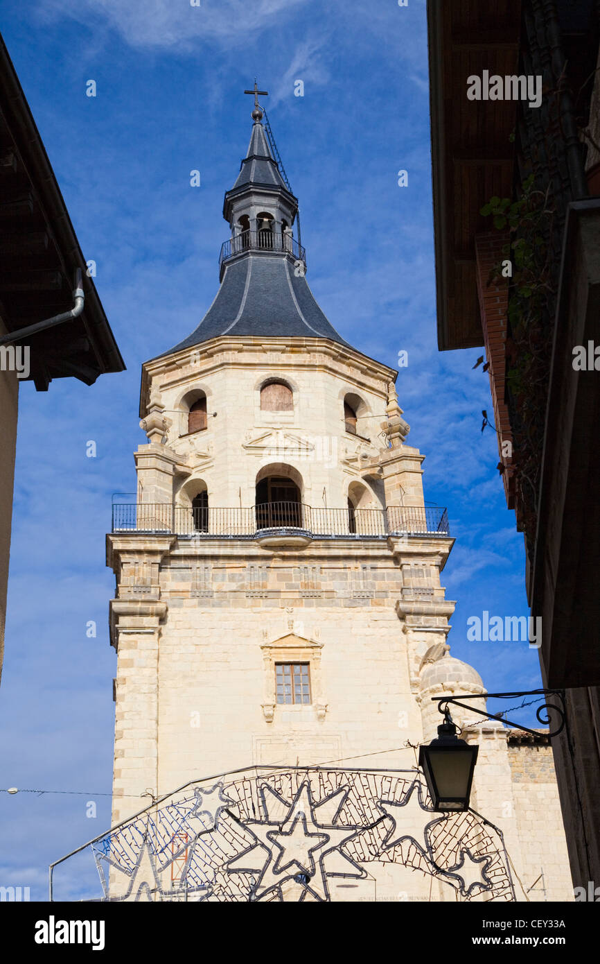 Bell tower of an old cathedral in Spain Stock Photo