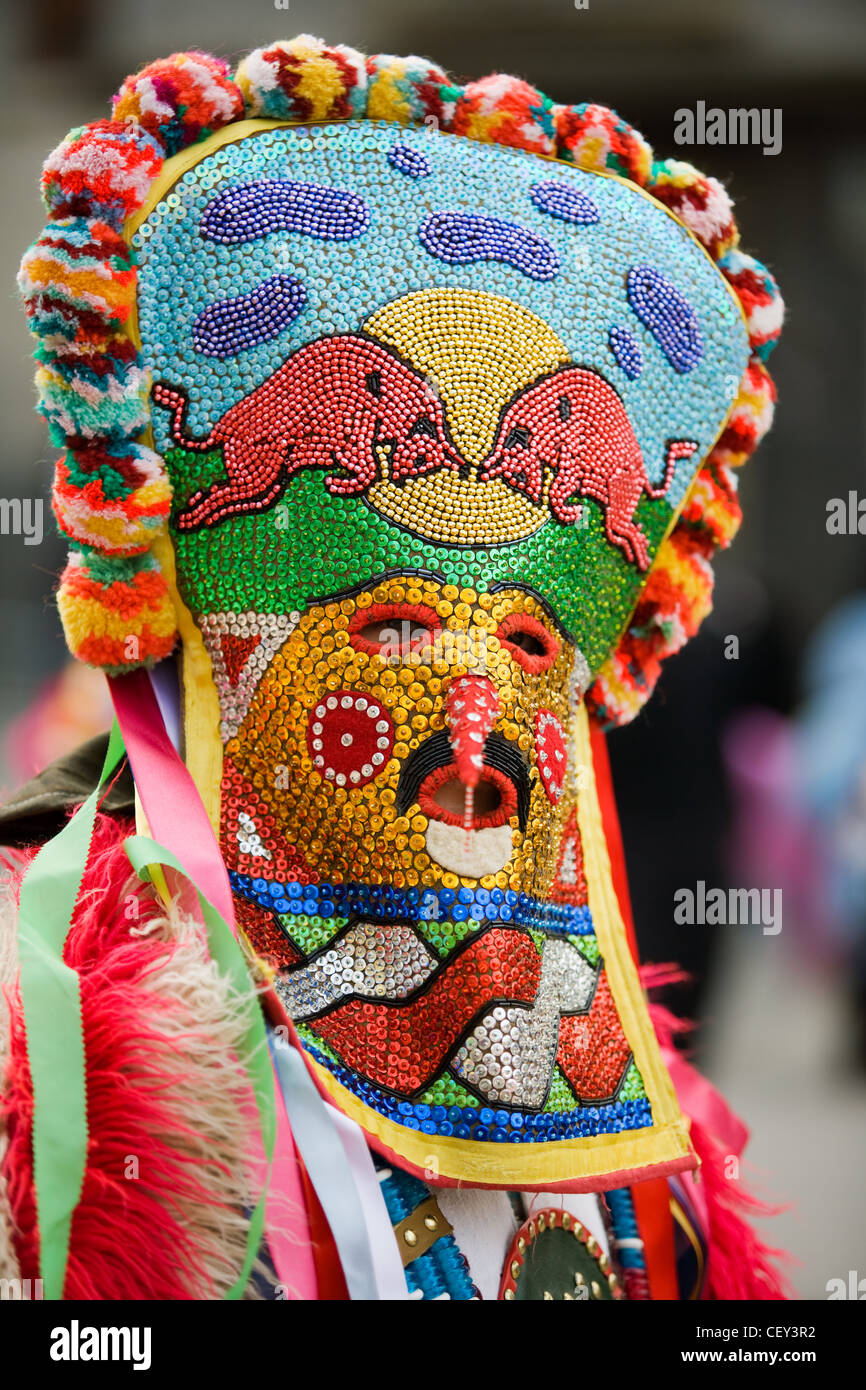 Colorful masquerade mask from Bulgaria, kukeri festival Stock Photo