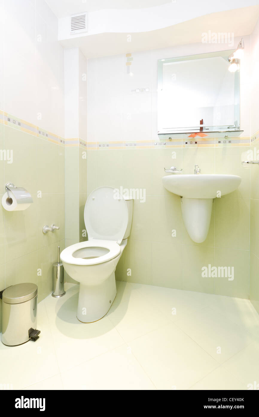 Light colored bathroom Stock Photo