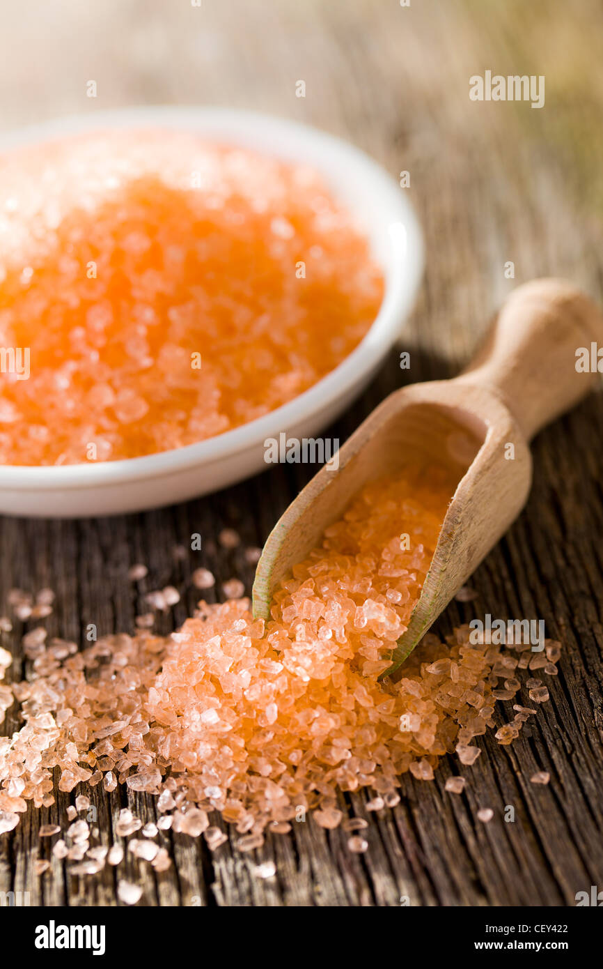the orange bath sea salt Stock Photo