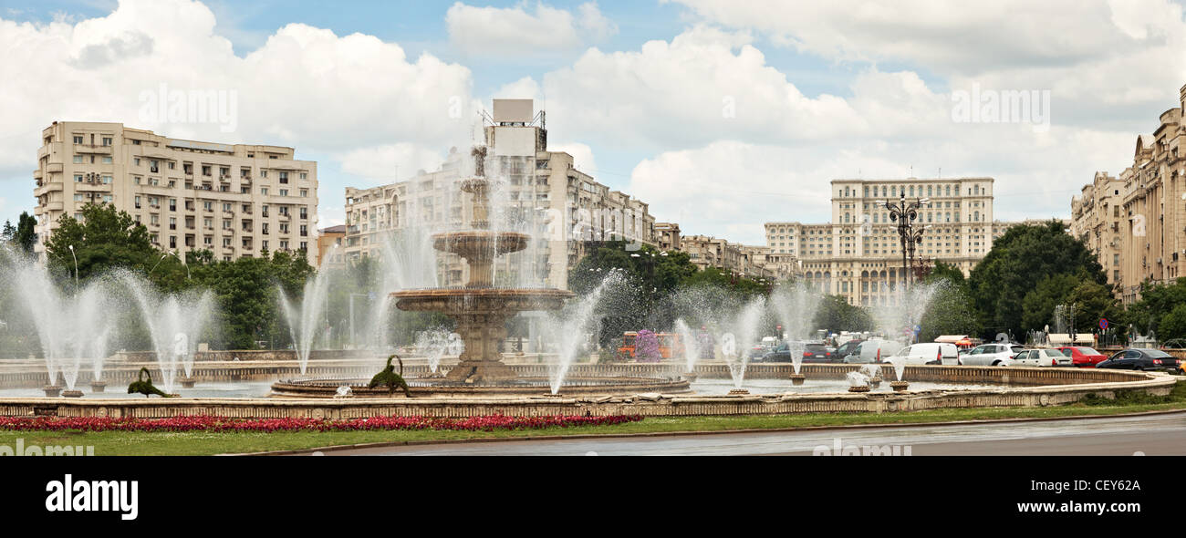 Romanian capital Bucharest center in spring Stock Photo