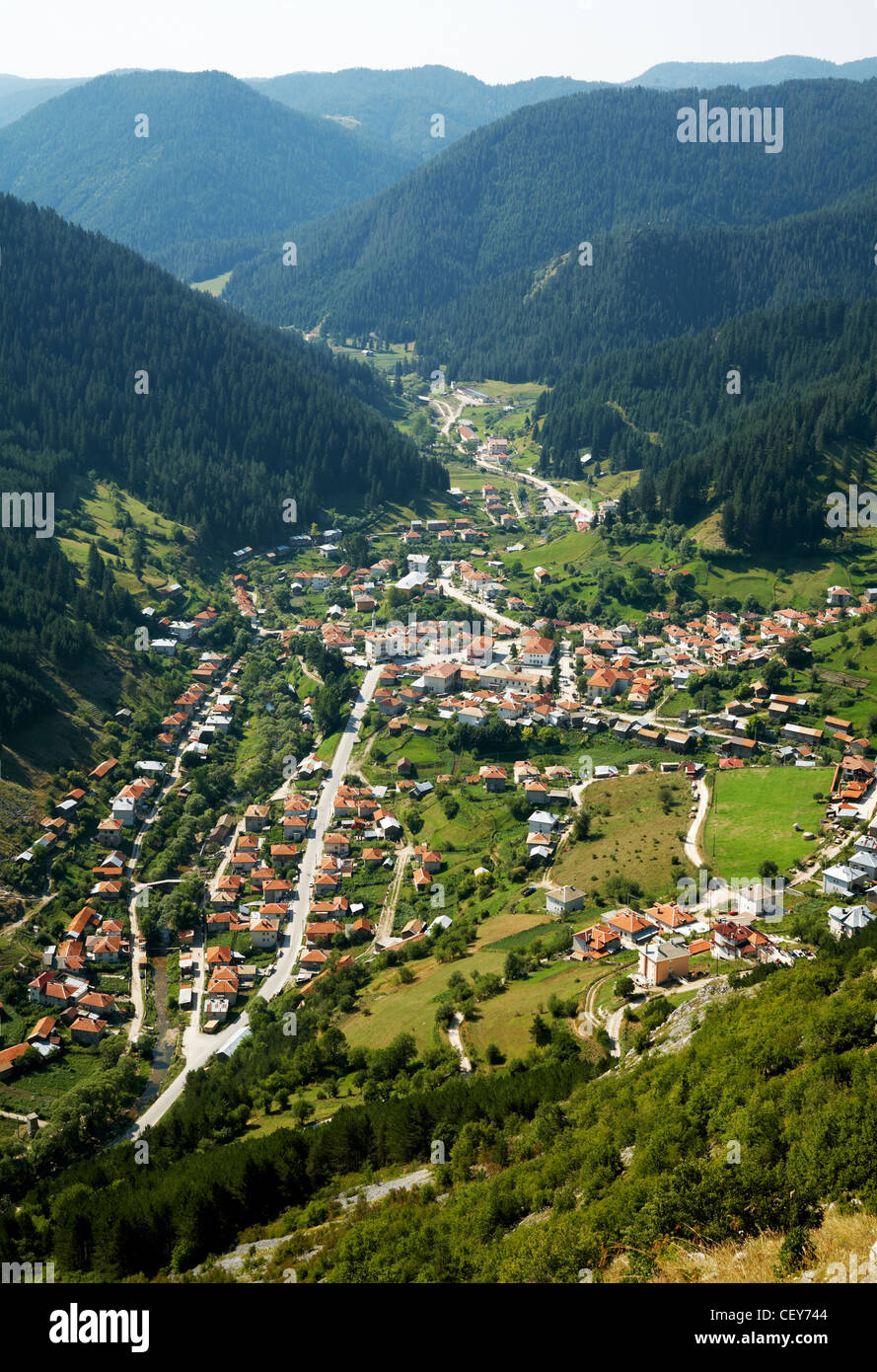 The valley of trigrad village in the Bulgarian Rodope mountains Stock ...