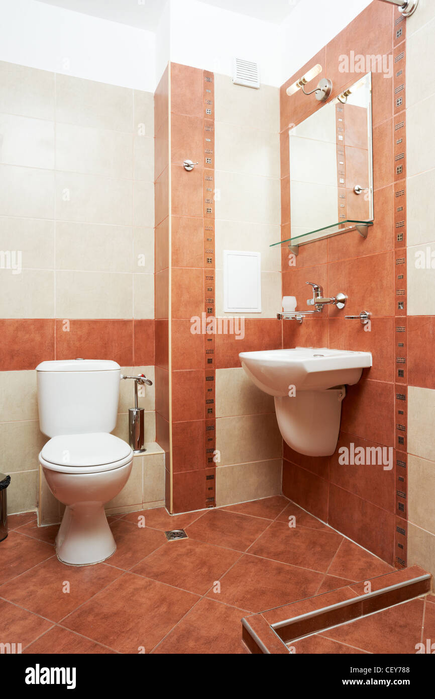Modern home bathroom interior design vertical frame Stock Photo