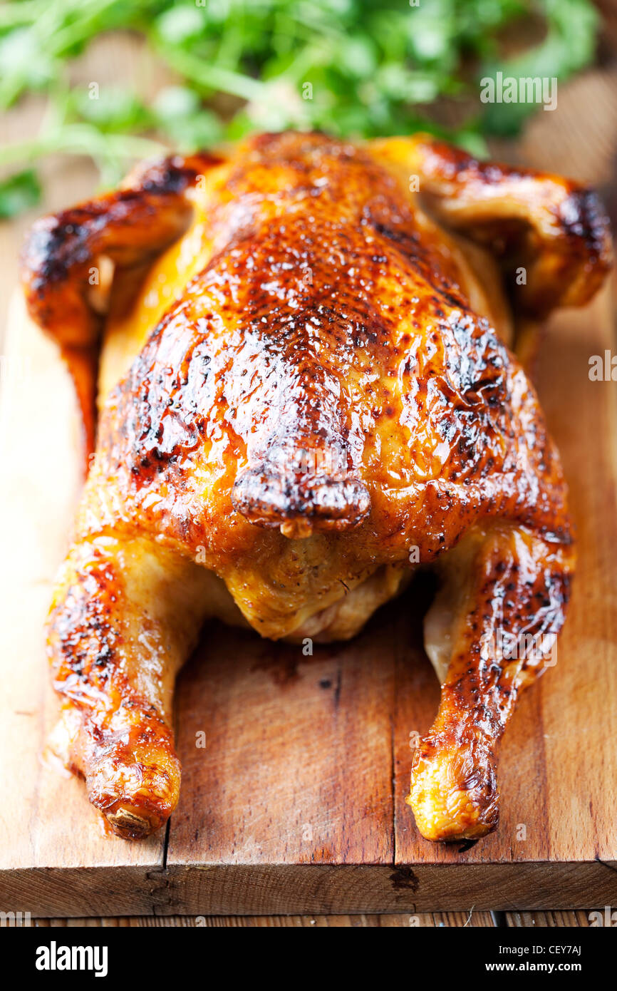 whole roasted chicken Stock Photo Alamy