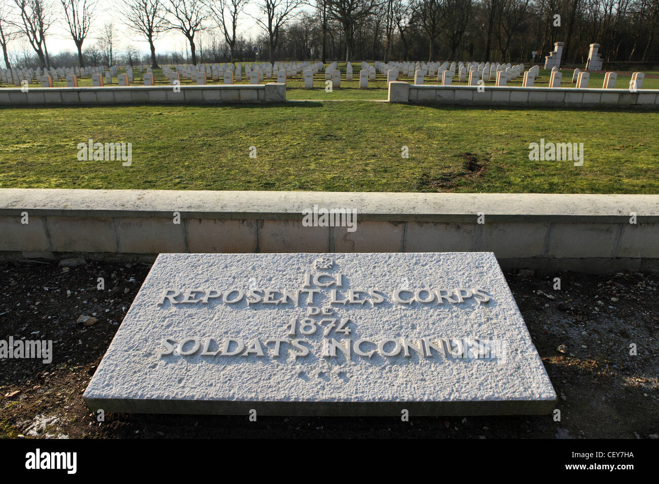 The plot of 1874 unknown soldiers at the French National War Cemetery at NotreDame de Lorette