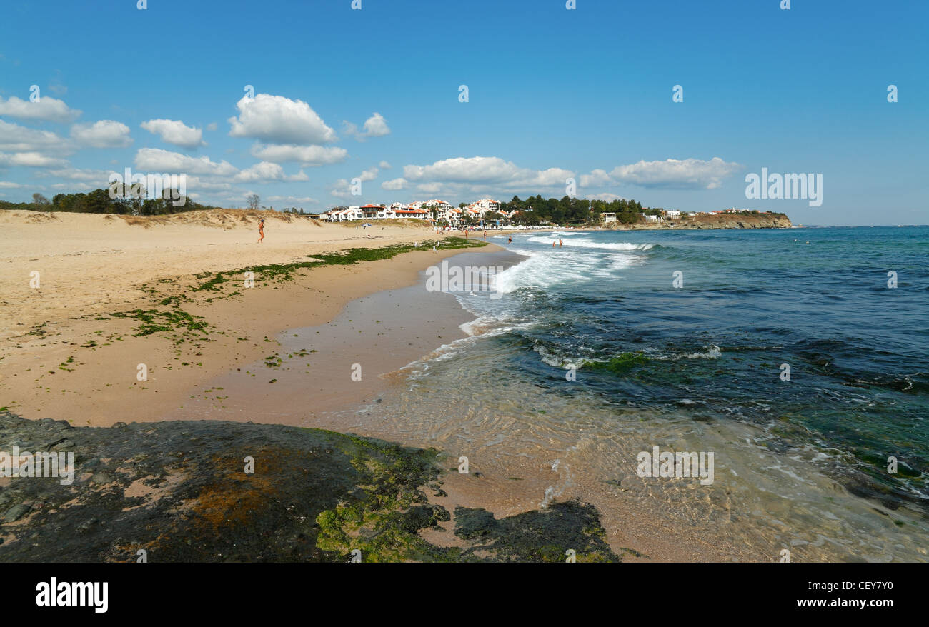 Summer at the beach of Oasis holiday resort, Bulgaria Stock Photo