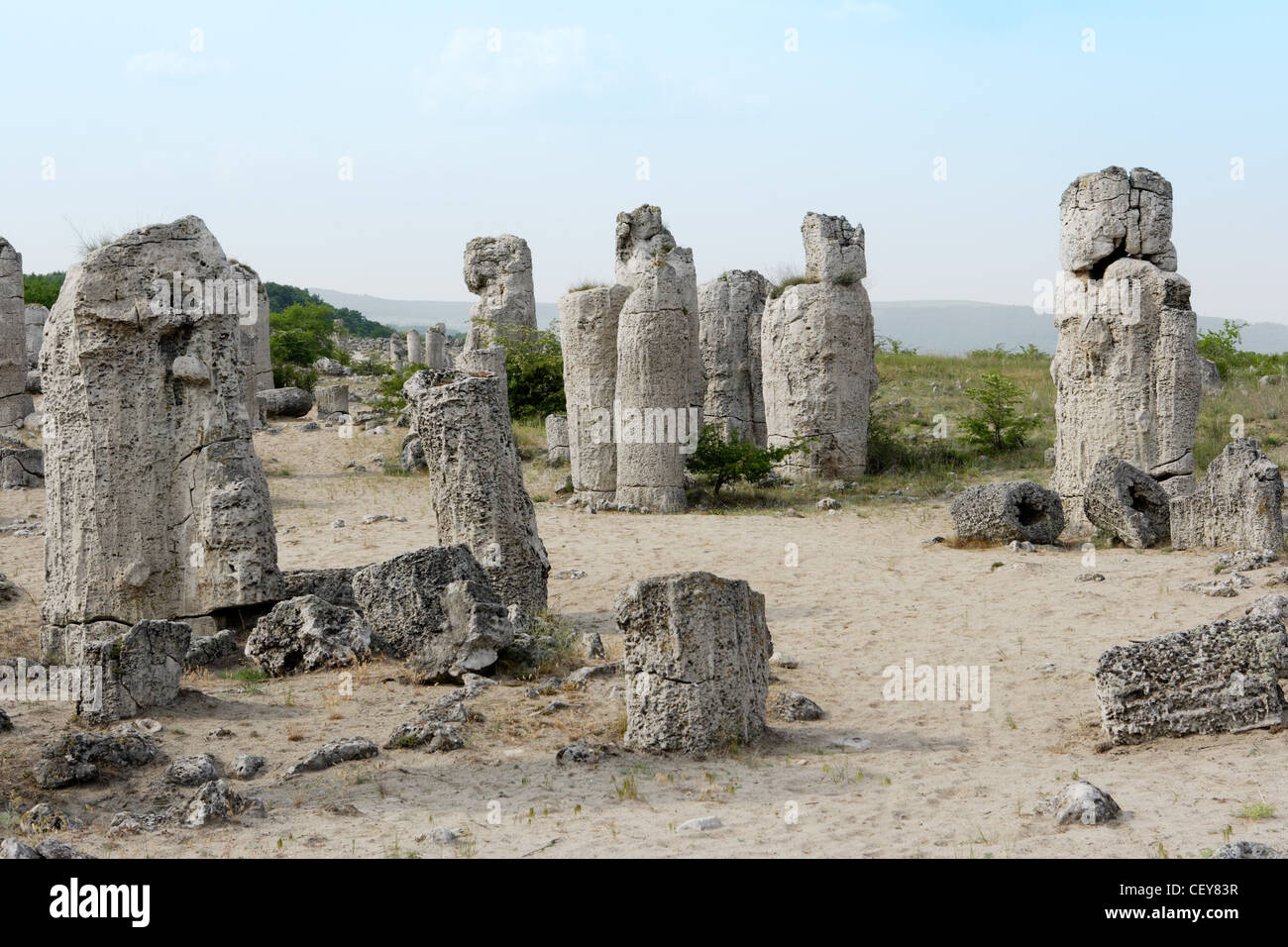 Stone phenomenon, Nailed rocks, near Varna, Bulgaria Stock Photo