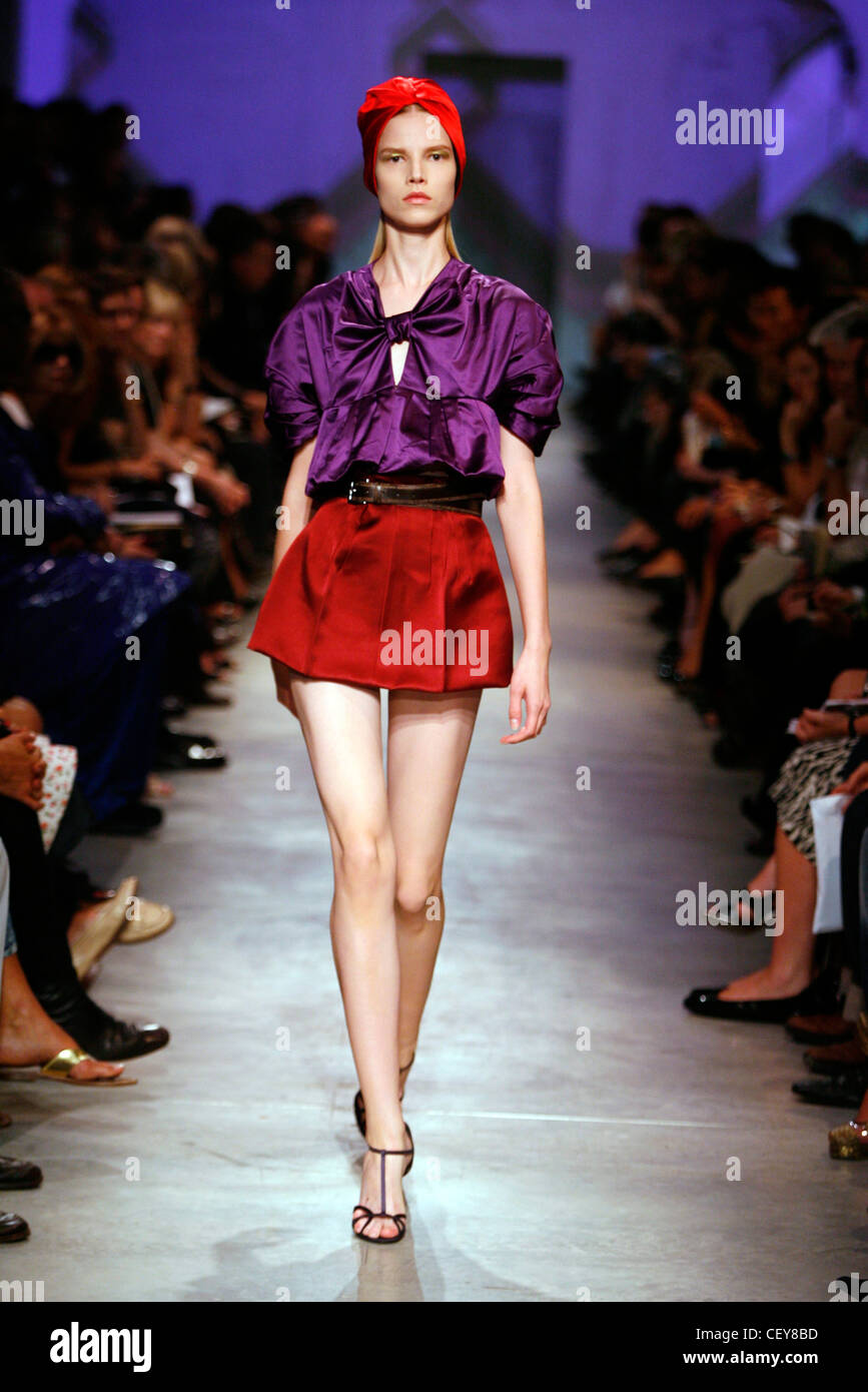 Prada Milan Ready to Wear Spring Summer Female wearing strappy t bar ...