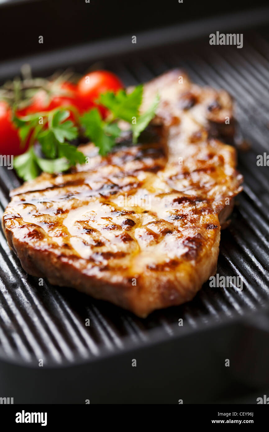 grilled pork chop Stock Photo