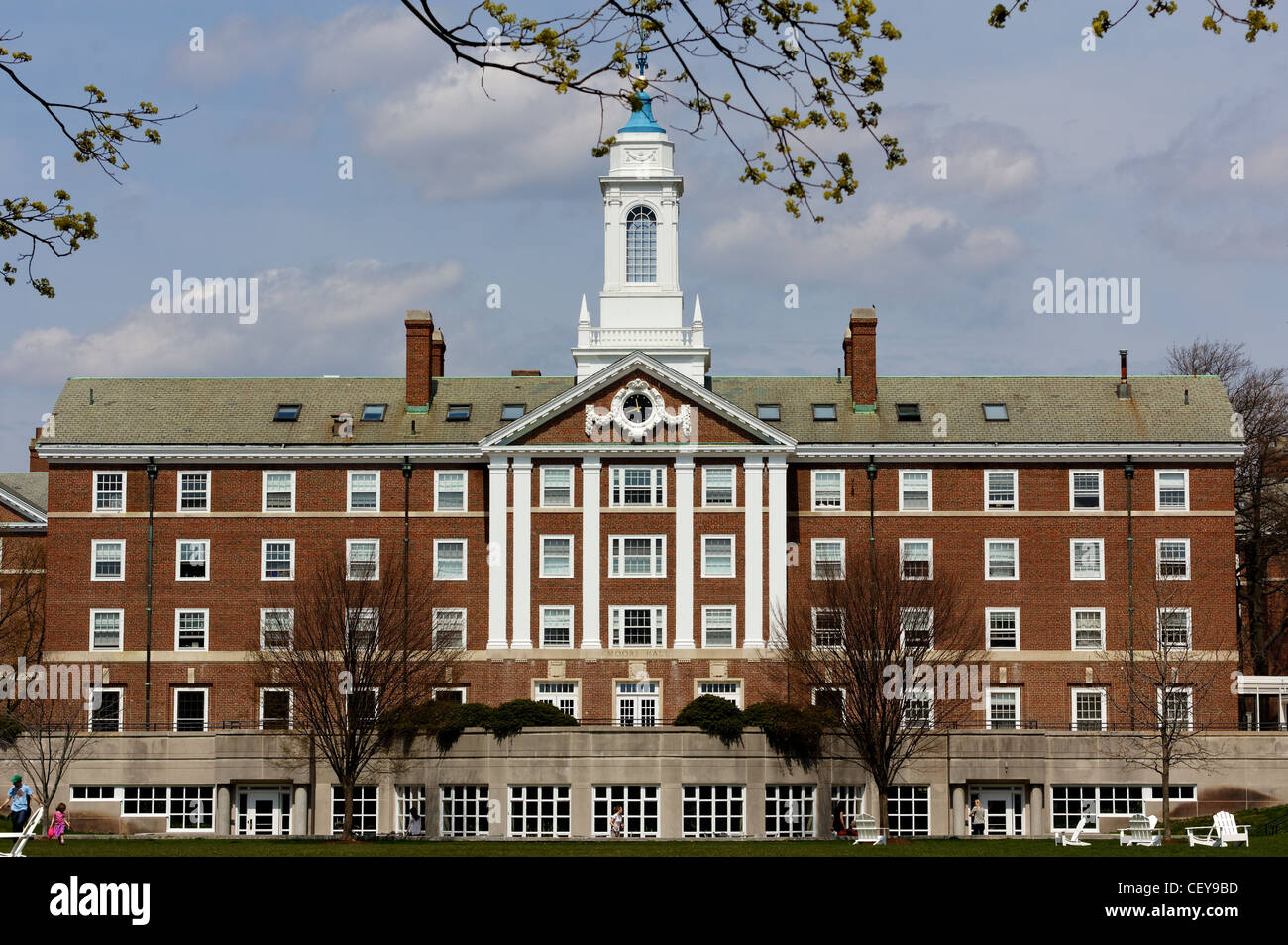 Moors Hall, part of both Cabot and Pforzheimer Houses of Harvard College, at the Radcliffe Quadrangle in Cambridge, MA. Stock Photo