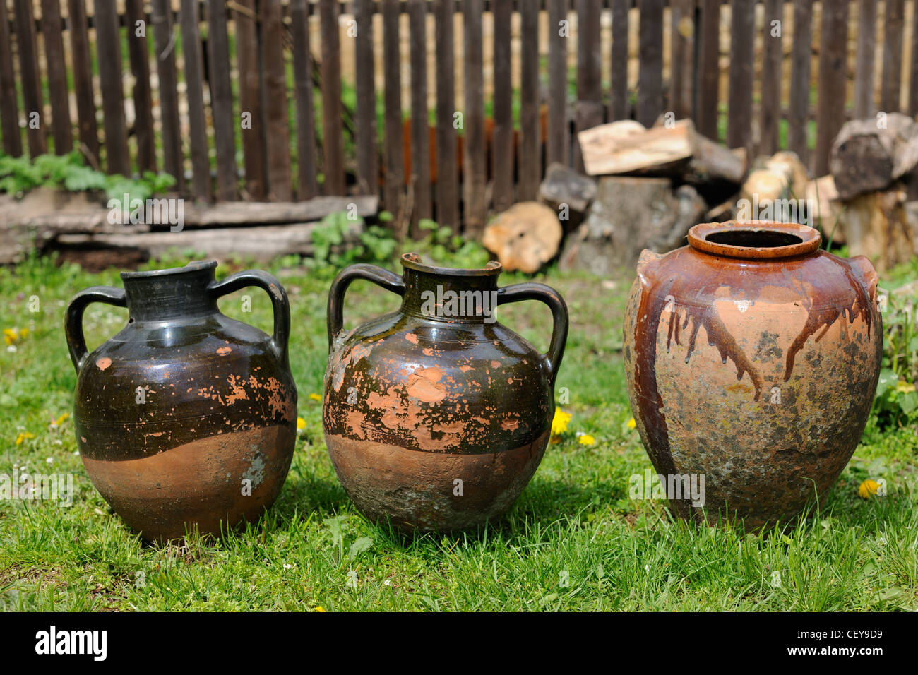 Traditional pottery in a country yard Stock Photo Alamy