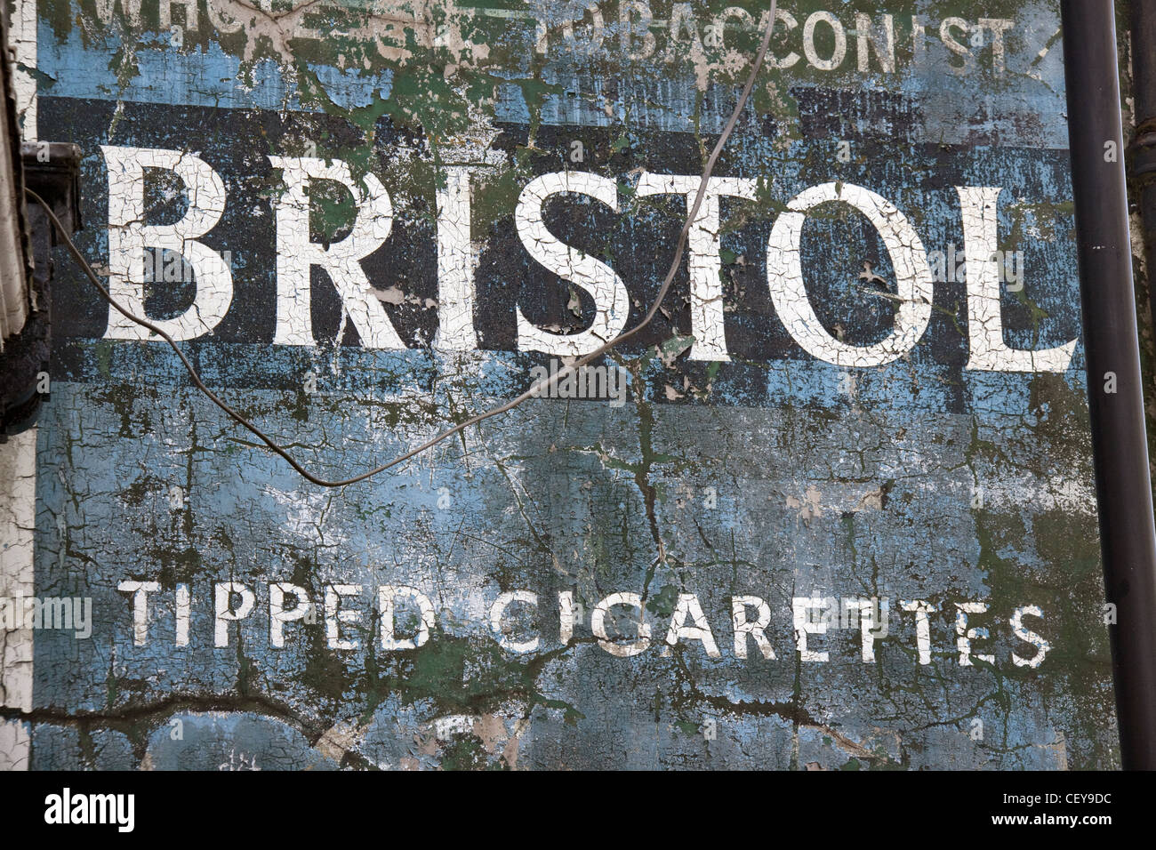 Bristol Tipped Cigarettes wall historic advertisement from Witton Street, Northwich, Cheshire West and Chester , England CW9 5QU Stock Photo