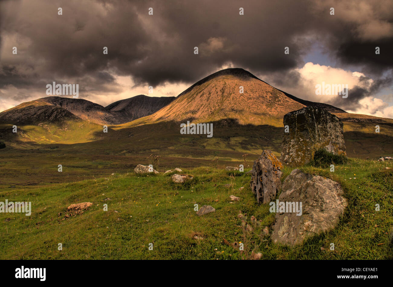 Road to Elgol, Highlands , Isle of Skye, Scotland Landscape Stock Photo