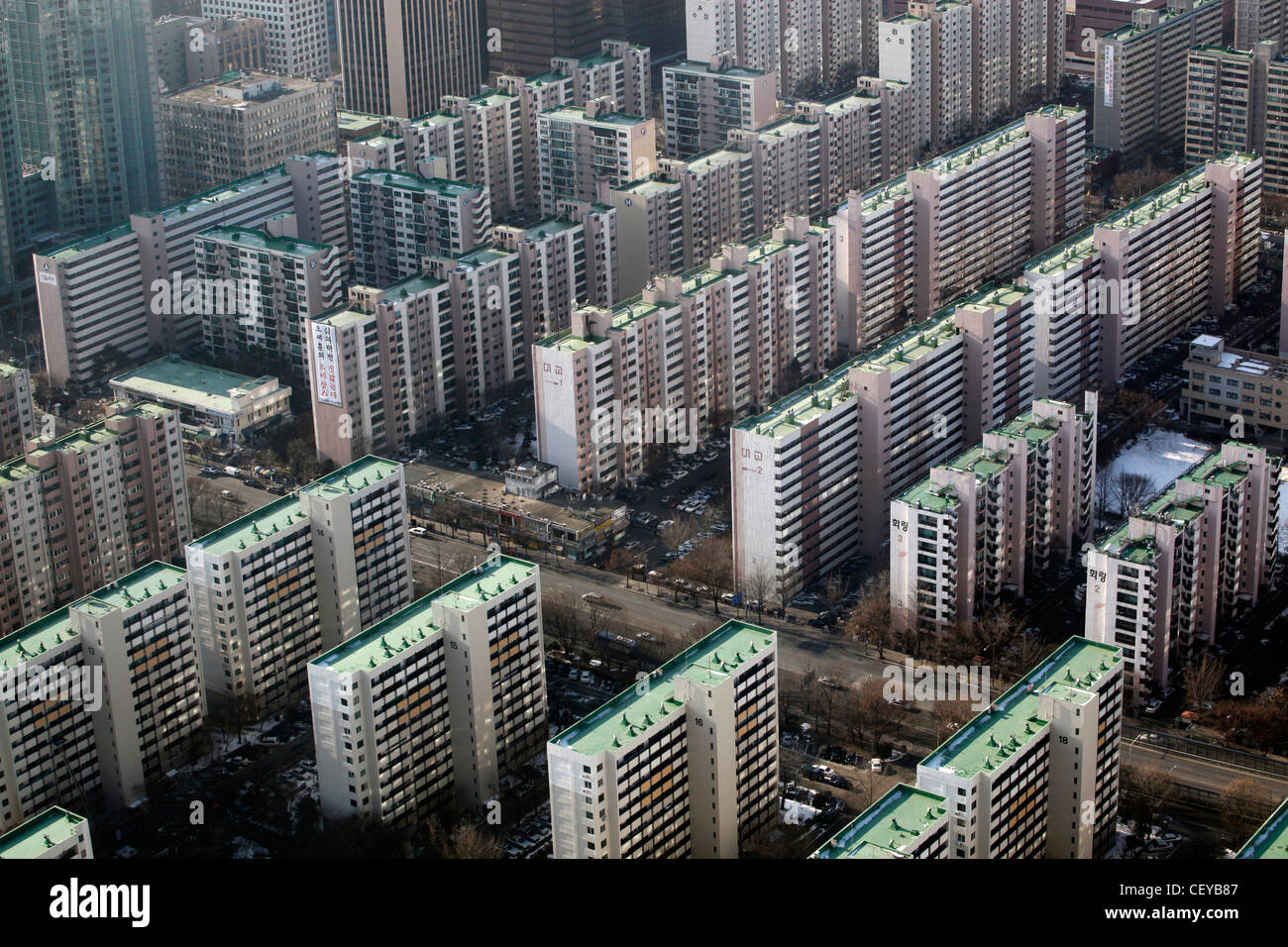 Blocks of flats and housing aerial view of the city of Seoul, South Korea  Stock Photo - Alamy