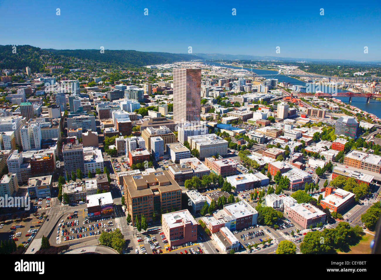 aerial view of portland; portland oregon united states of america Stock ...