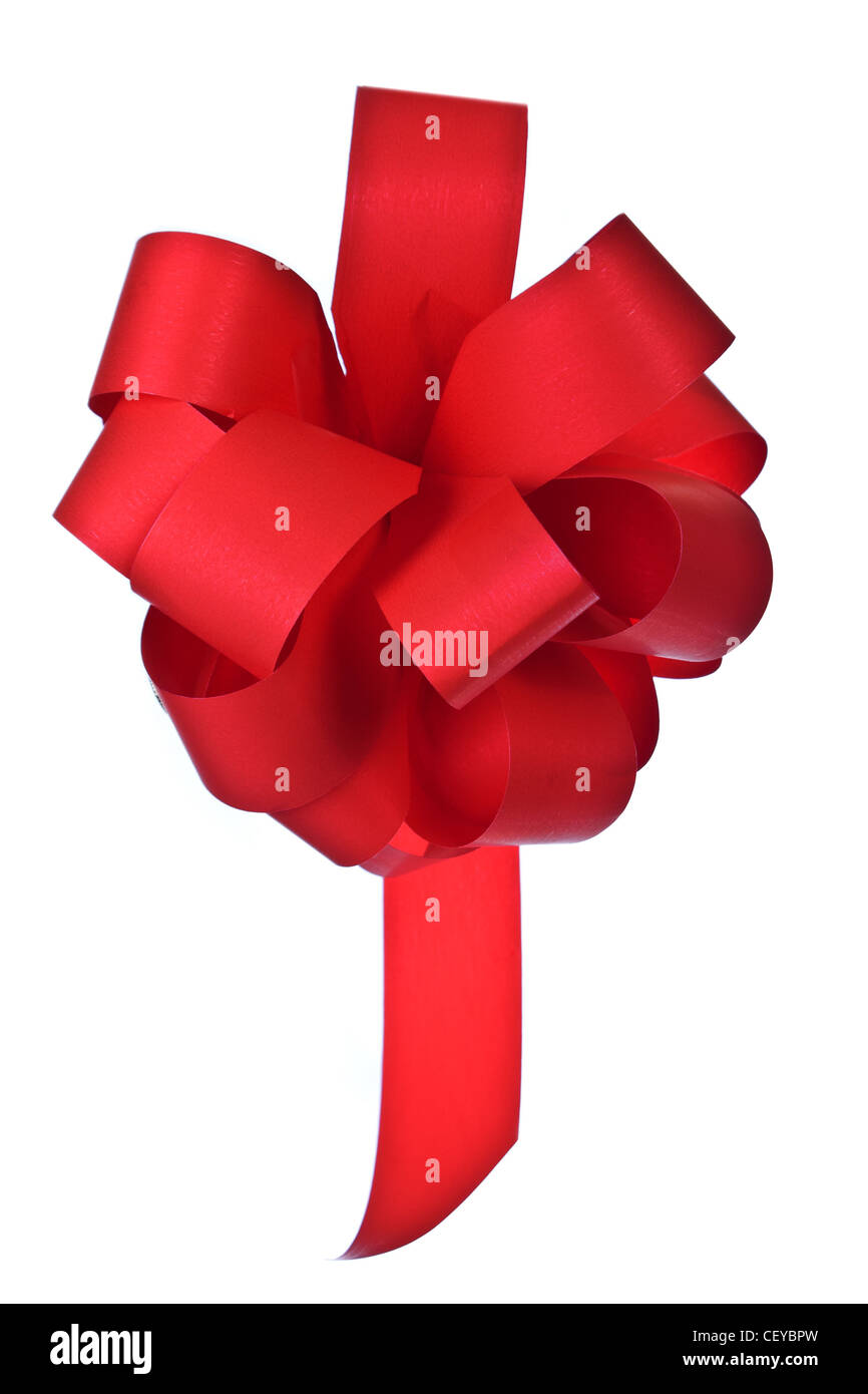 Red ribbon isolated on white Stock Photo - Alamy