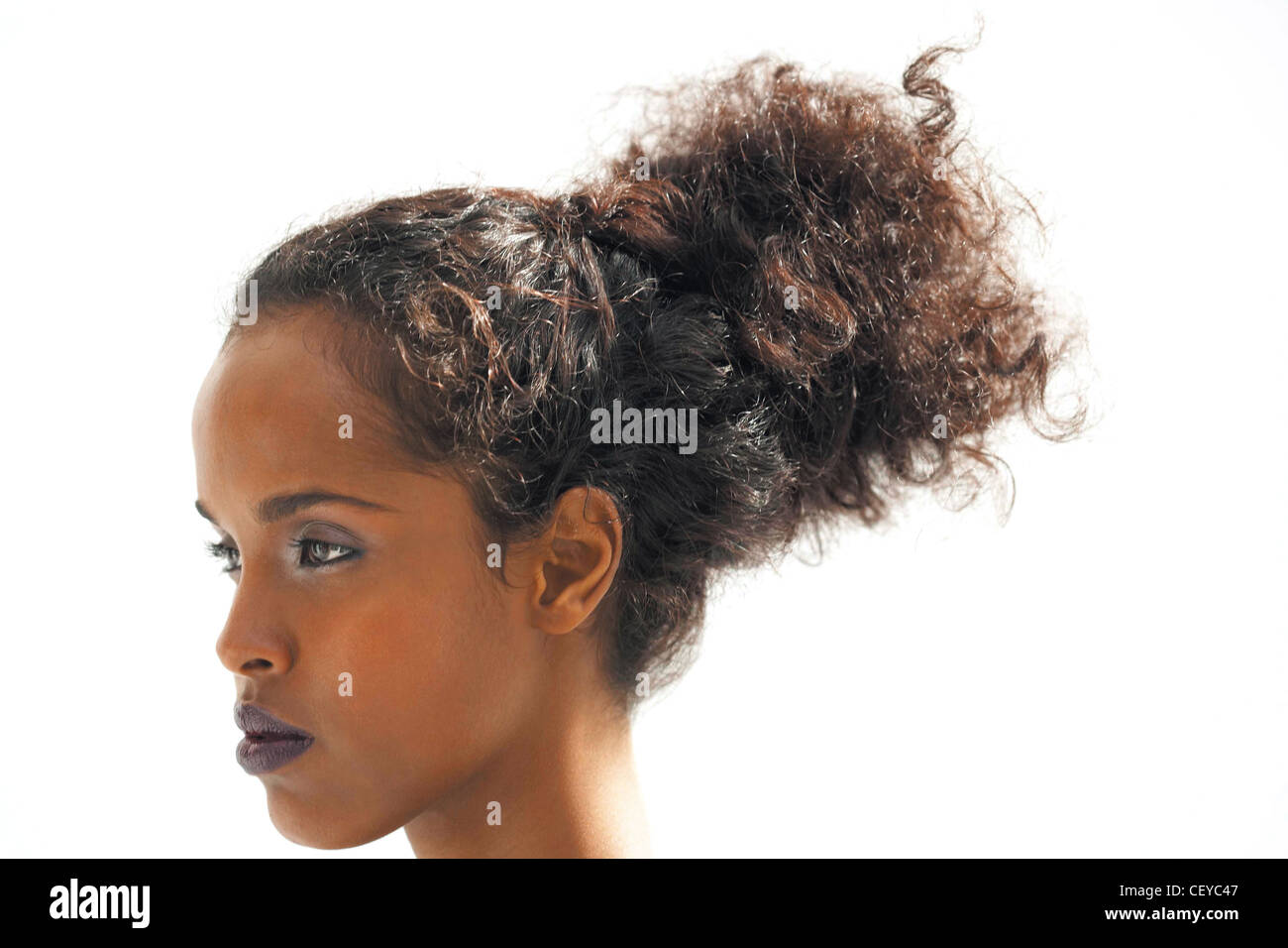 Female with hair tied up in beehive bun Stock Photo - Alamy Female with hair tied up in beehive bun Stock Photo - Alamy