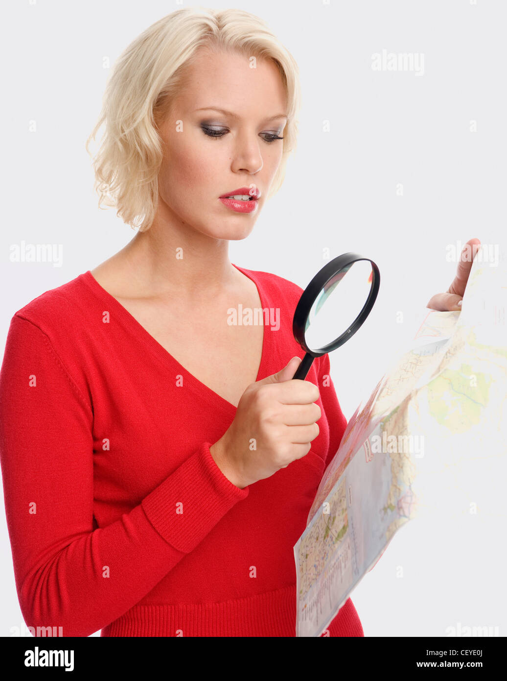 Magnifying glass map hi-res stock photography and images - Alamy