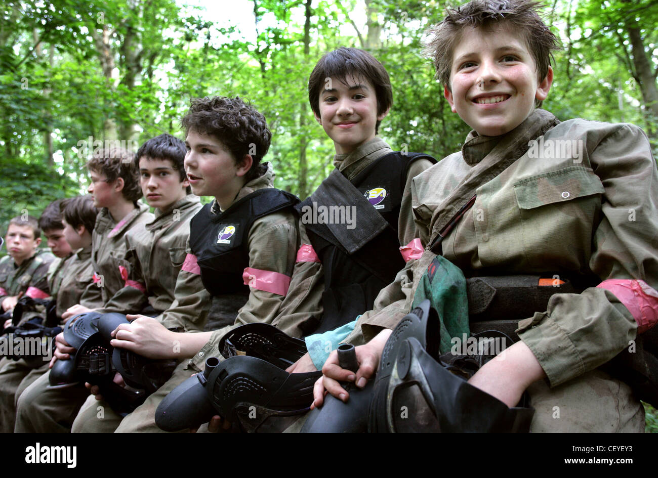 Paintballing childrens birthday partyWilliam and Johnny Aslet and their