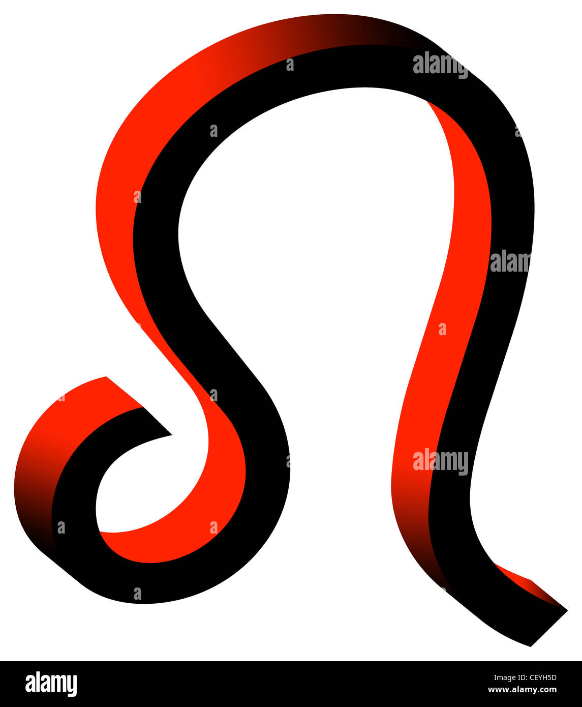 Illustrated star signsRed shadowed Leo symbol Stock Photo