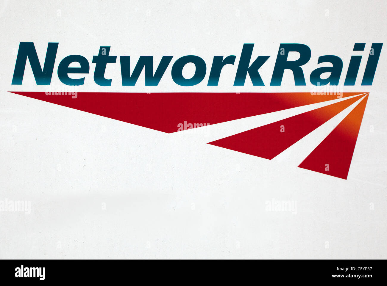 Network Rail logo at Kings Cross Station, London Stock Photo
