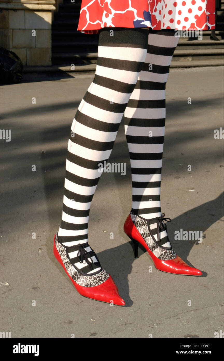 Black and white striped tights hi-res stock photography and images - Alamy