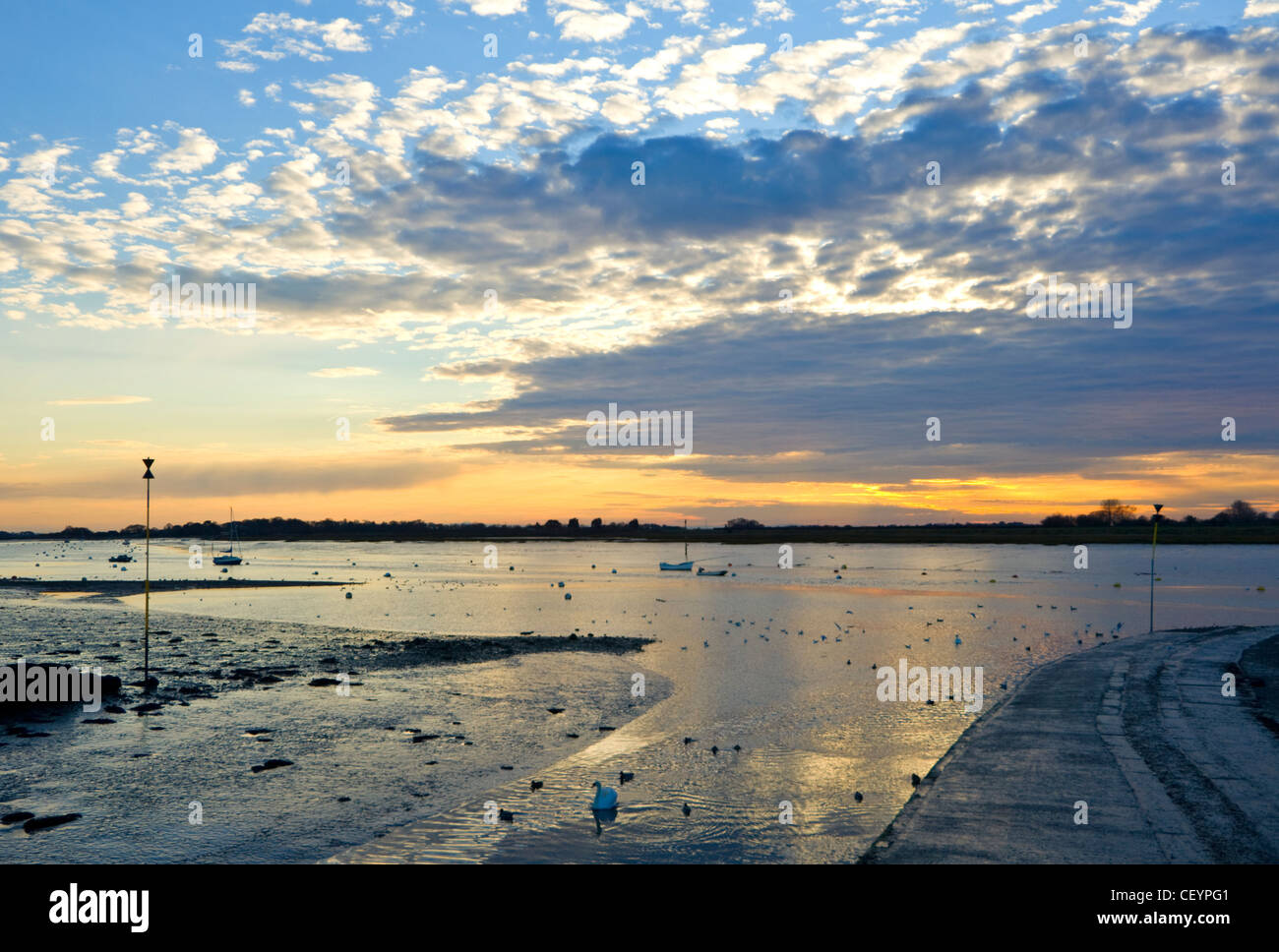 View of Bosham at low tide, West Sussex, UK Stock Photo