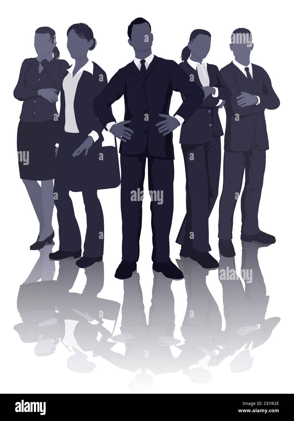Dynamic Professional Illustration of a dynamic professional smart business team Stock Photo ...