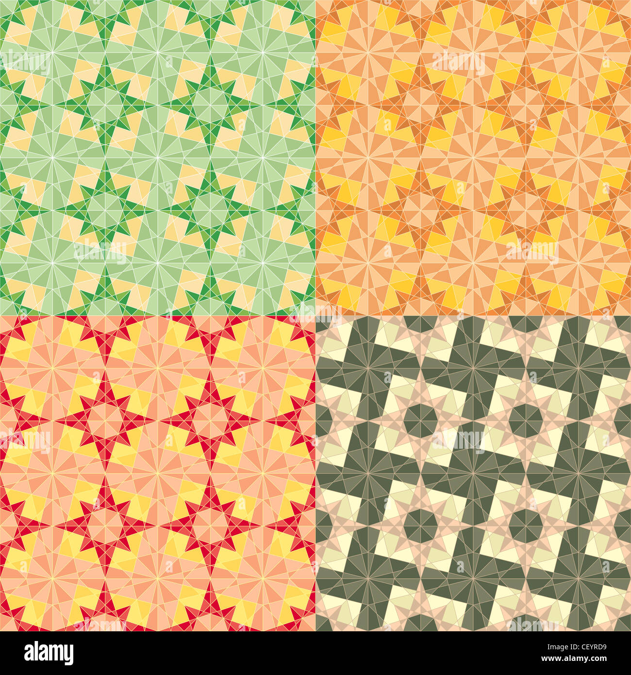 vector seamless set geometric pattern with stars Stock Photo - Alamy