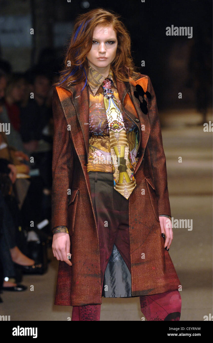 Brown knee length coat hi-res stock 