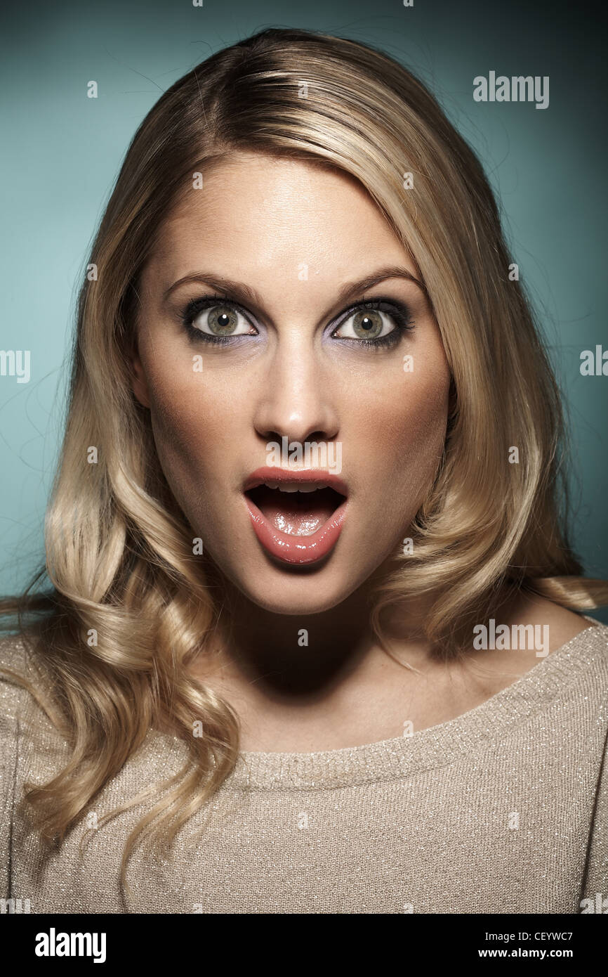 Female wide open eye long hires stock photography and images Alamy