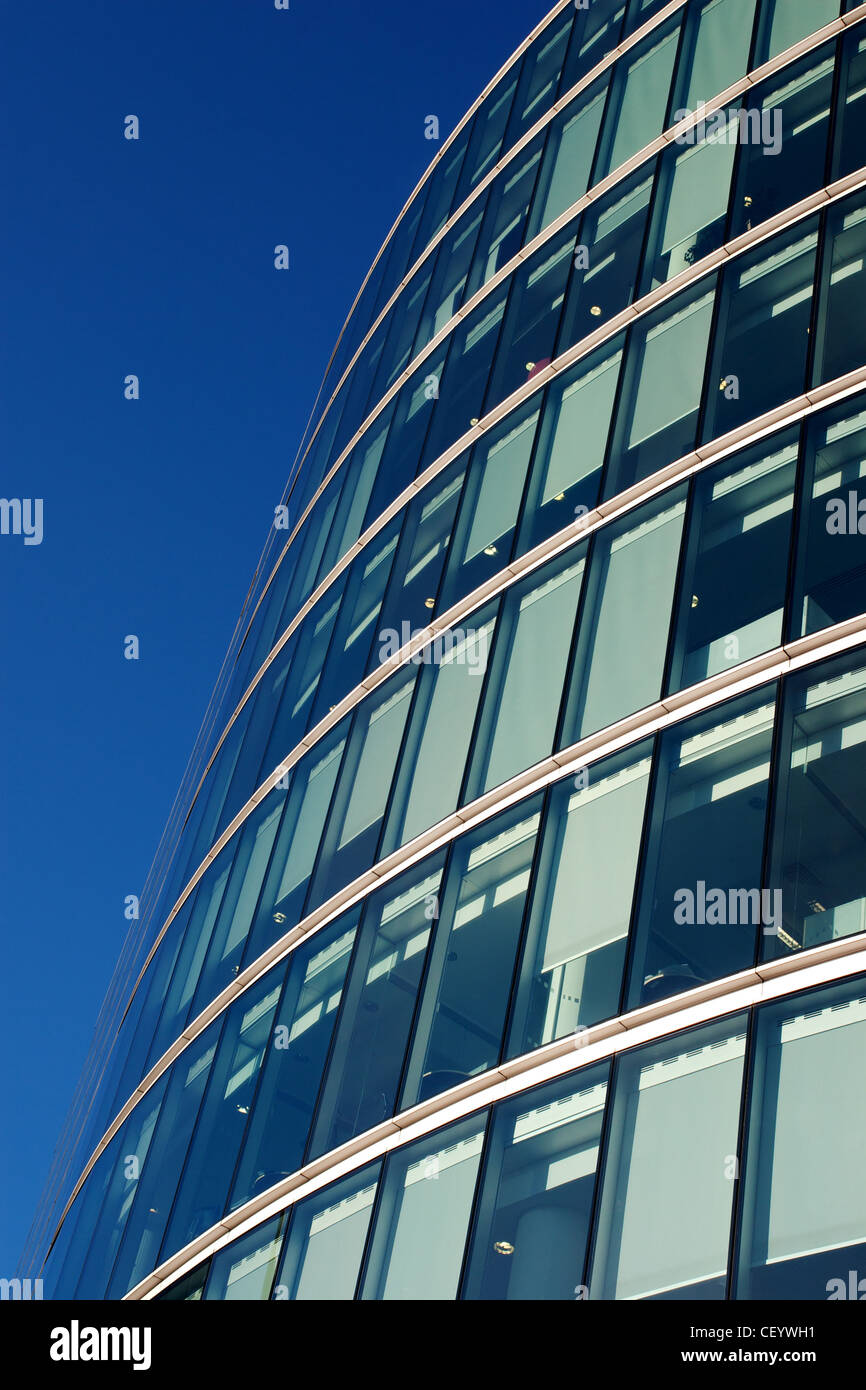 Glazing in a modern office building Stock Photo