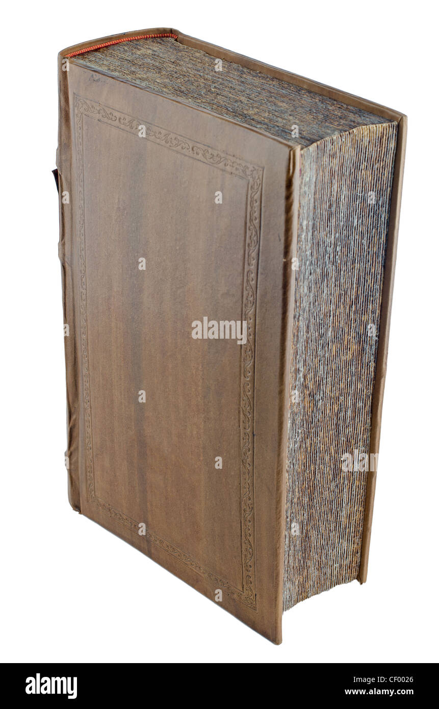 Old book isolated on a white background Stock Photo - Alamy