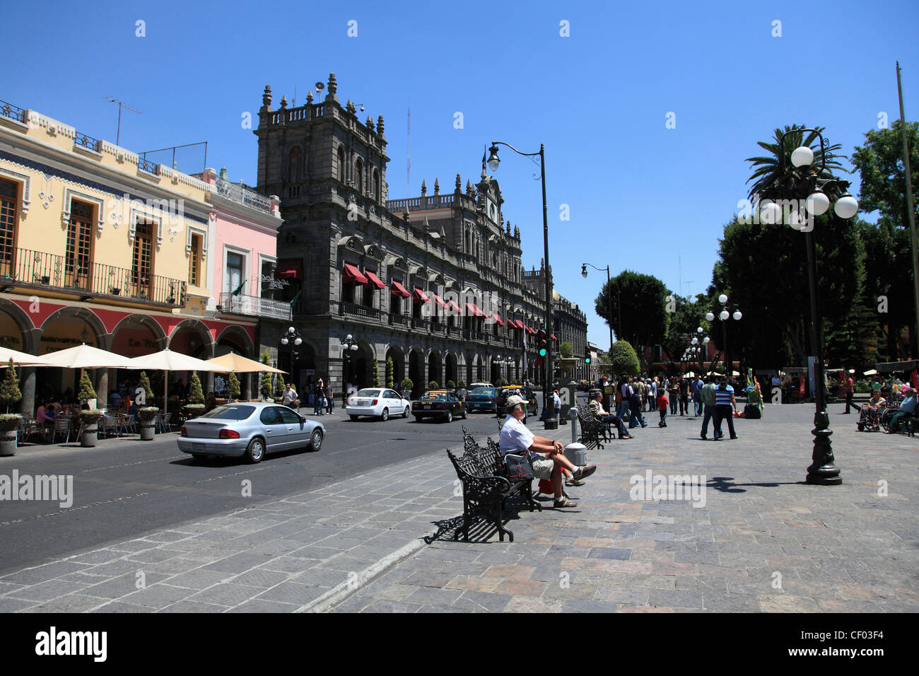 Zocalo, Plaza Principal, Puebla, Historic Center, Puebla State, Mexico Stock Photo
