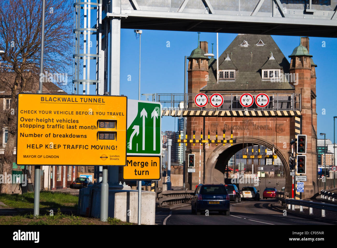 Blackwall tunnel south entrance Stock Photo Alamy