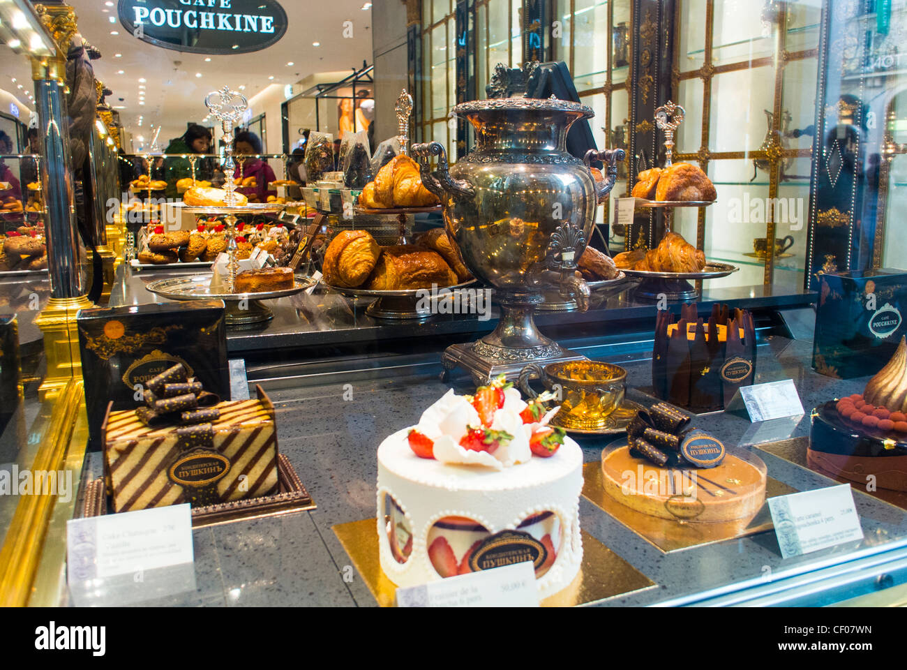 Paris, France, Cakes, Pastries on Display, Pouchkine Café, Russian